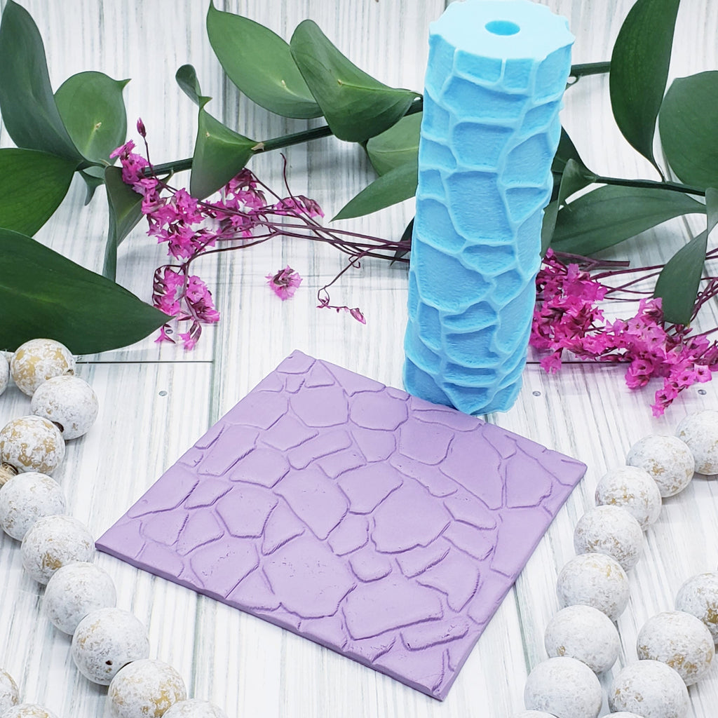 STONE deboss texture roller fondant polymer clay cutters jewelry