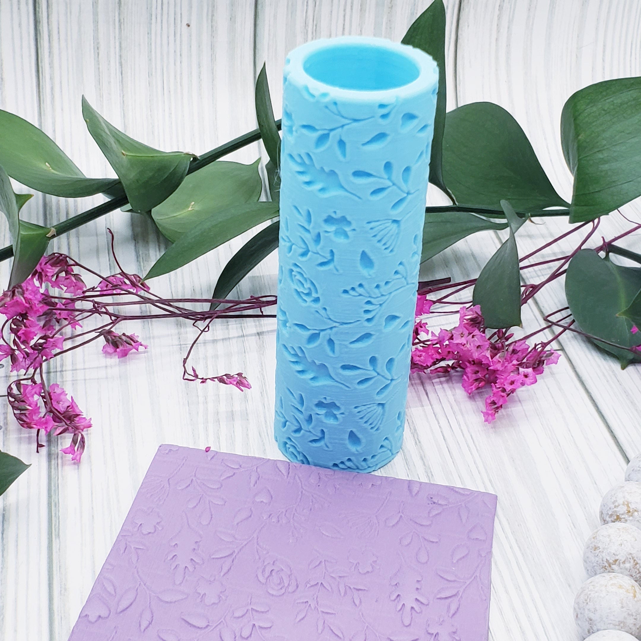FLORAL deboss texture roller polymer clay cutters jewelry earrings