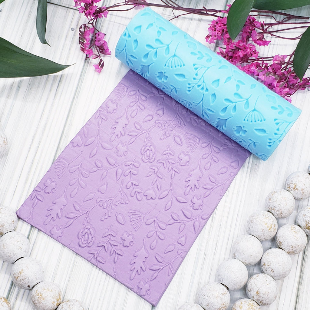 FLORAL deboss texture roller polymer clay cutters jewelry earrings