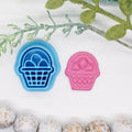 Easter BASKET with EGGS polymer clay cutters jewelry earrings fondant cake decorating