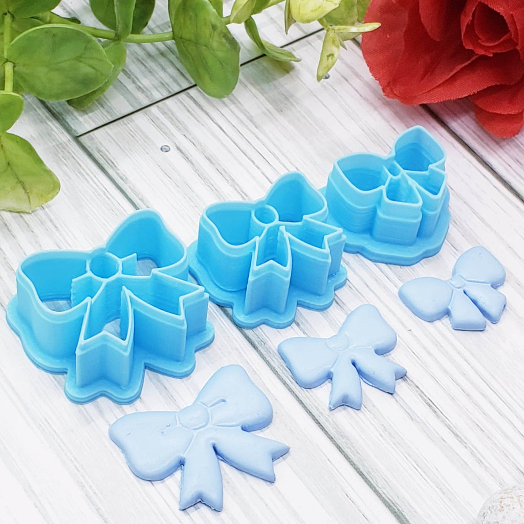 BOWS polymer clay cutter jewelry earrings fondant cake decorating