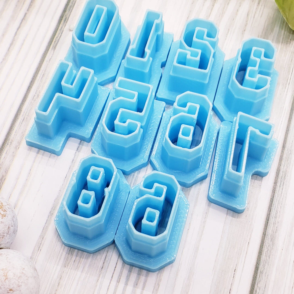 VARSITY NUMBERS set / polymer clay cutters