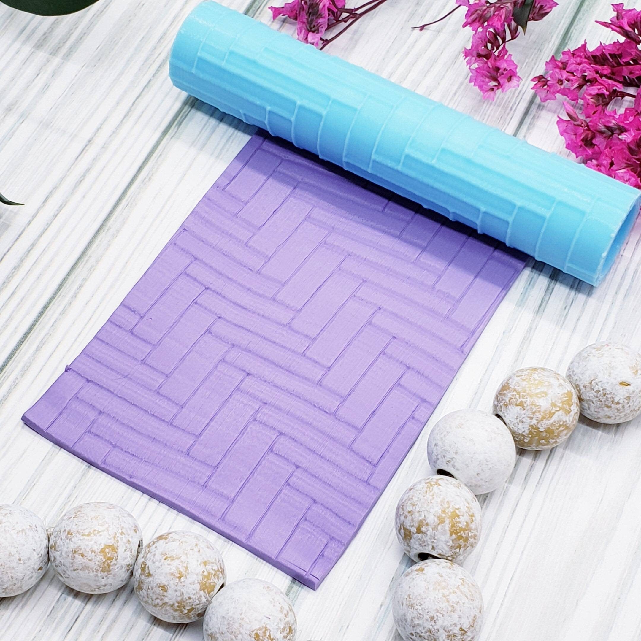 HERRINGBONE style 1 debossing texture roller polymer clay cutters
