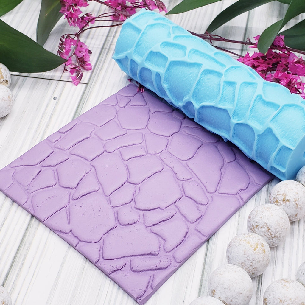 STONE deboss texture roller fondant polymer clay cutters jewelry