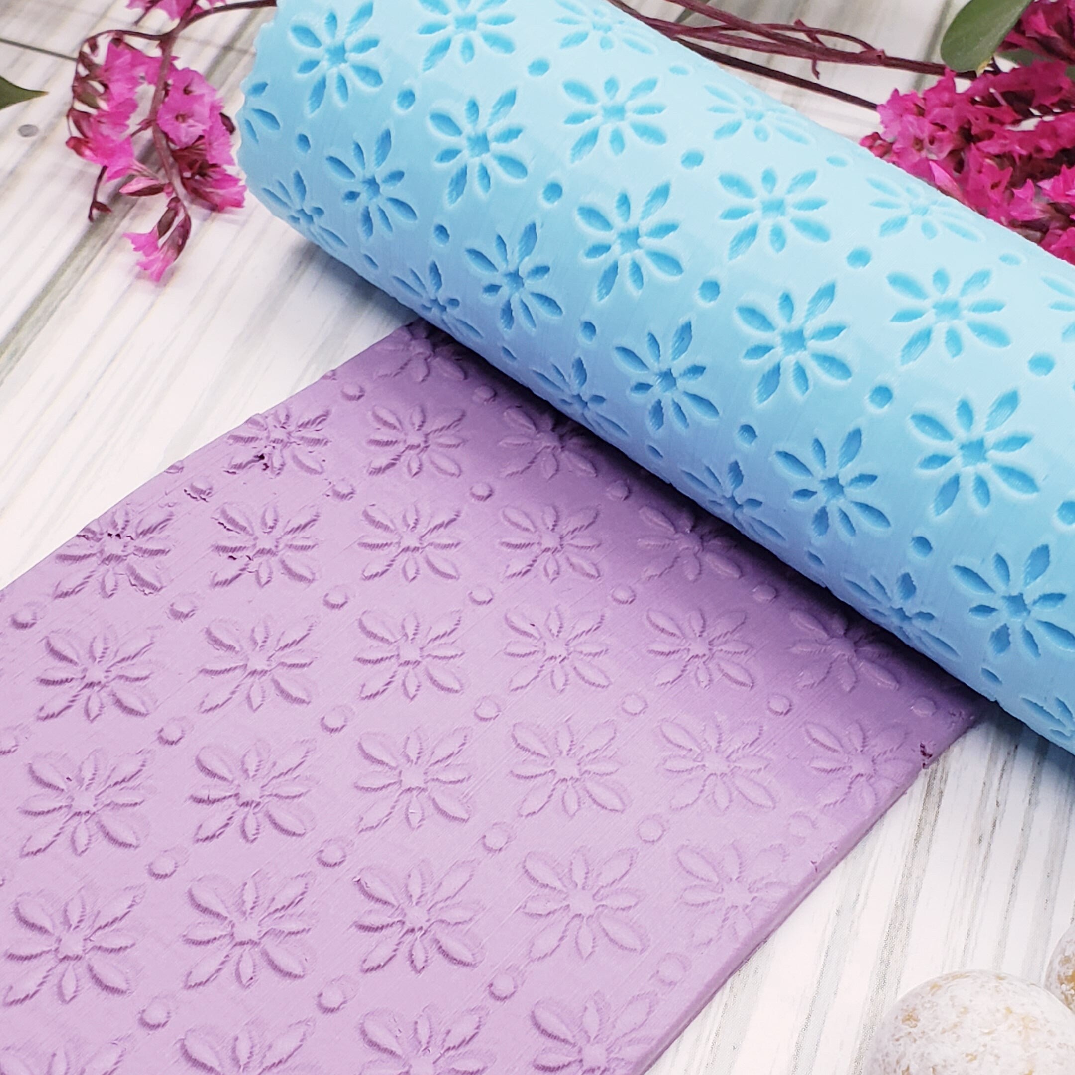 MOSAIC style 2 deboss texture roller fondant polymer clay cutters jewelry