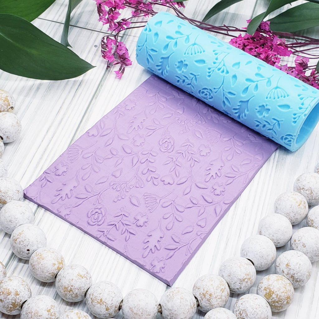 FLORAL deboss texture roller polymer clay cutters jewelry earrings