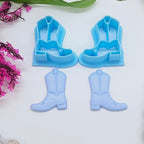 COWBOY BOOTS sharp polymer clay cutters for jewelry making and fondant cake decorating