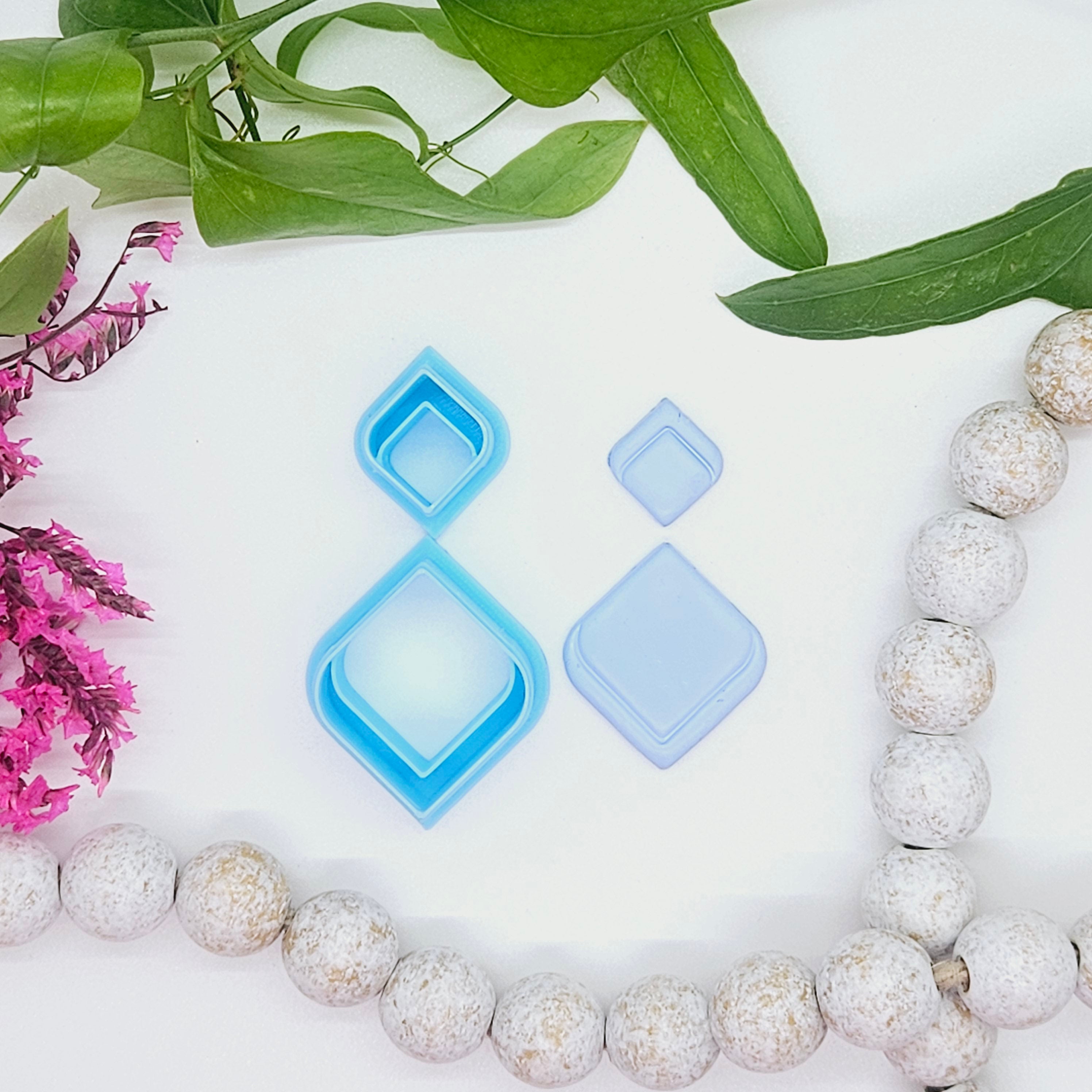MOROCCAN DIAMOND Drop set /sharp polymer clay cutter / jewelry making / cake decorating