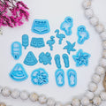 SUMMER BUNDLE embossed set polymer clay cutters for jewelry making and fondant / cake decorating