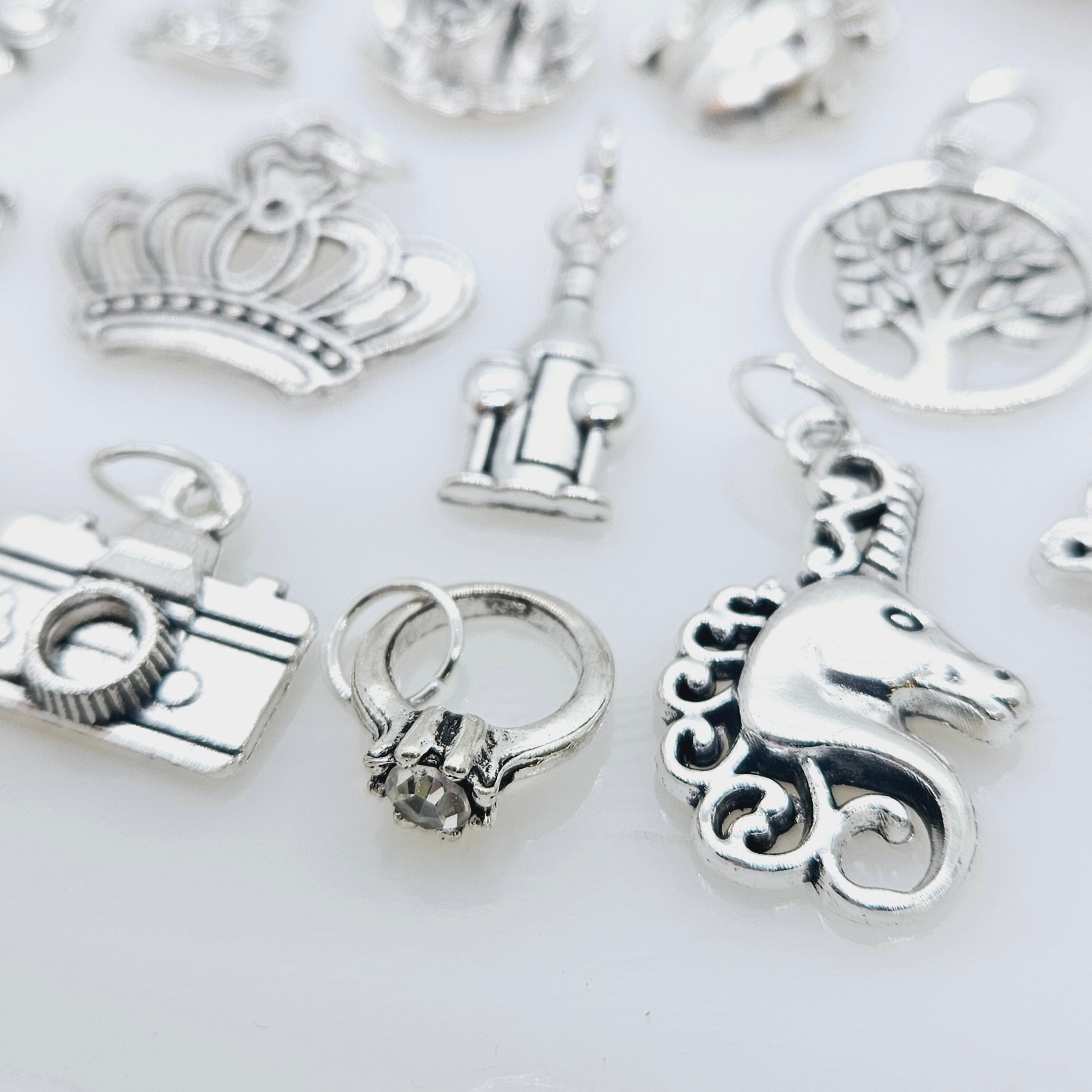 20 piece Traditional Style Cake Pulls on Ribbon Charms for Wedding Cake set