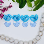 blue BIRDS sharp polymer clay cutters for jewelry making and cake decorating