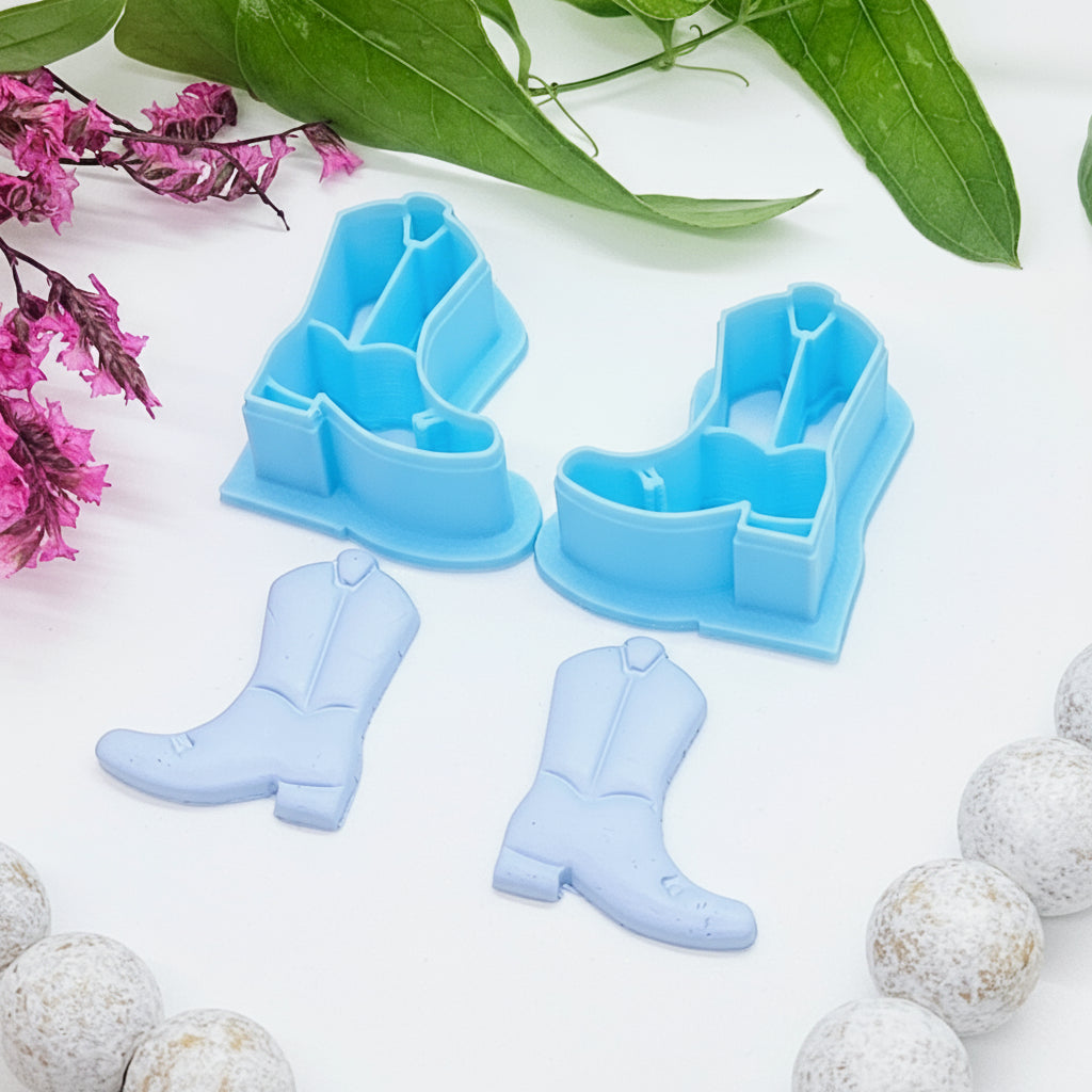 COWBOY BOOTS sharp polymer clay cutters for jewelry making and fondant cake decorating