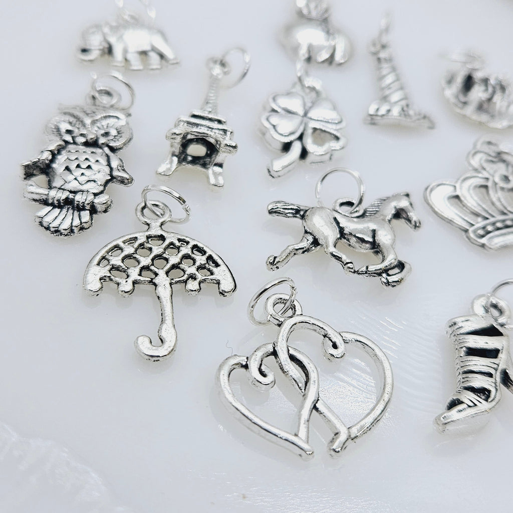 20 piece Traditional Style Cake Pulls on Ribbon Charms for Wedding Cake set