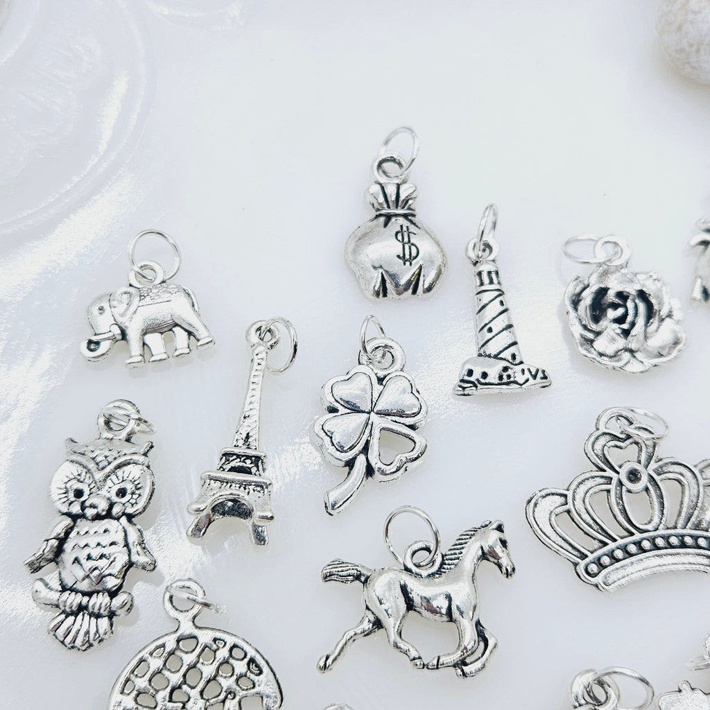20 piece Traditional Style Cake Pulls on Ribbon Charms for Wedding Cake set