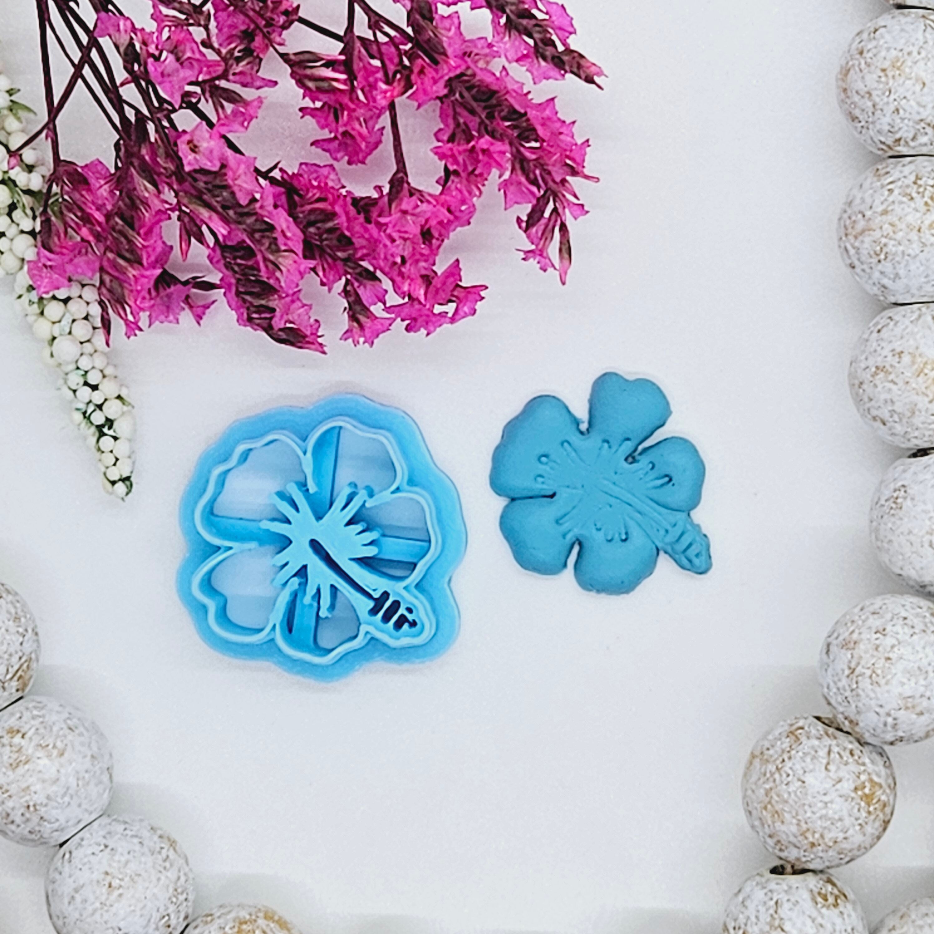 HIBISCUS flower  sharp polymer clay cutter / jewelry making / fondant cake decorating