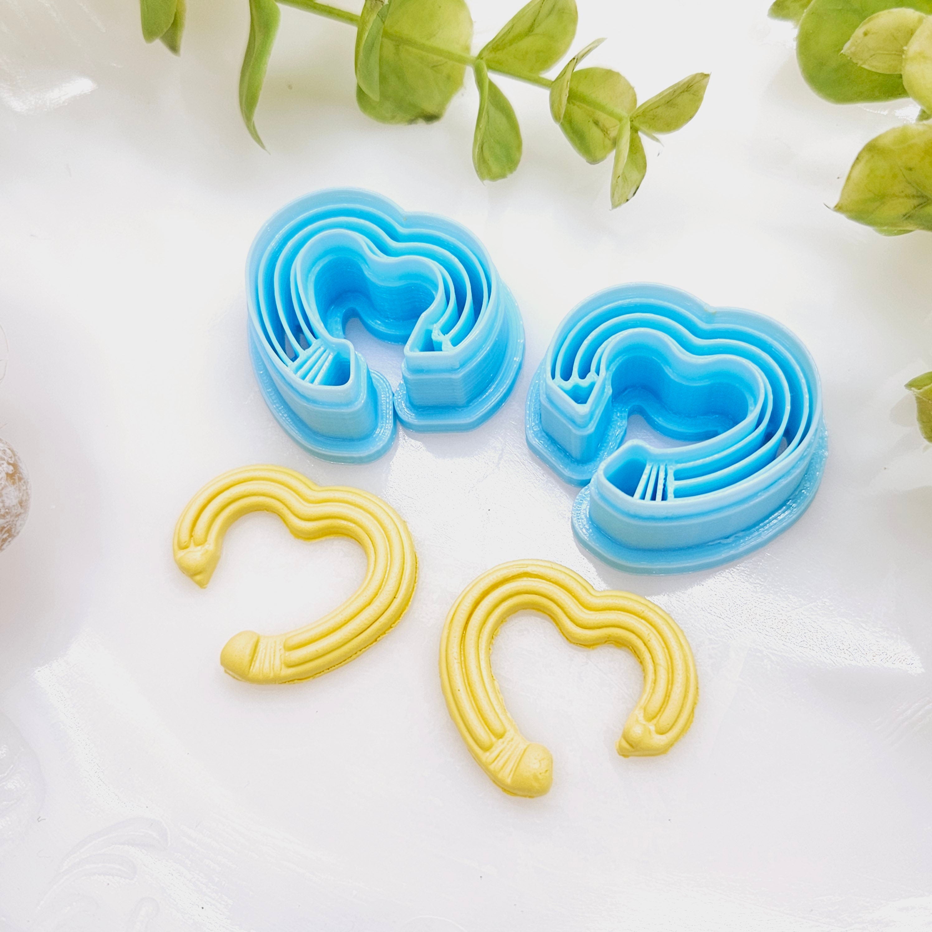 HEART PENCIL hoops sharp polymer clay cutter / fondant cutter