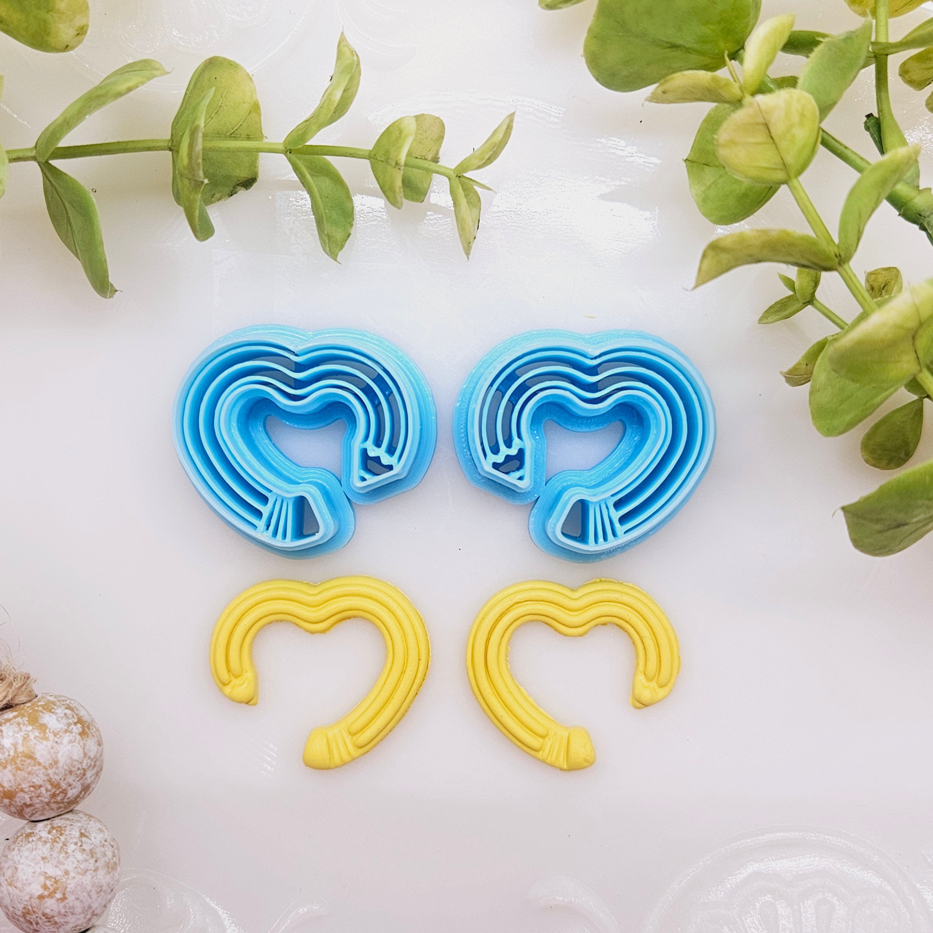 HEART PENCIL hoops sharp polymer clay cutter / fondant cutter