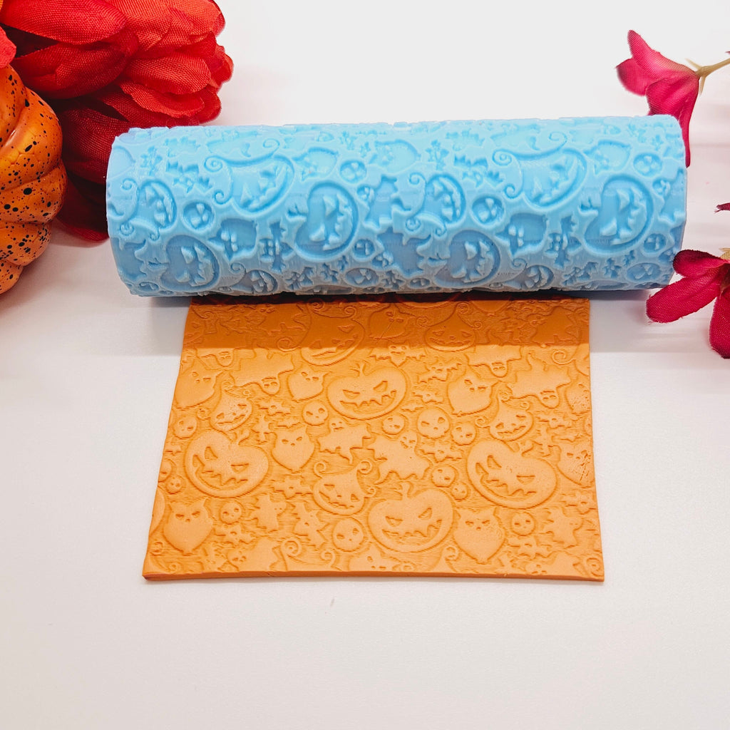 HALLOWEEN ROLLER Style 1 / deboss texture roller / fondant / polymer clay cutters / jewelry making