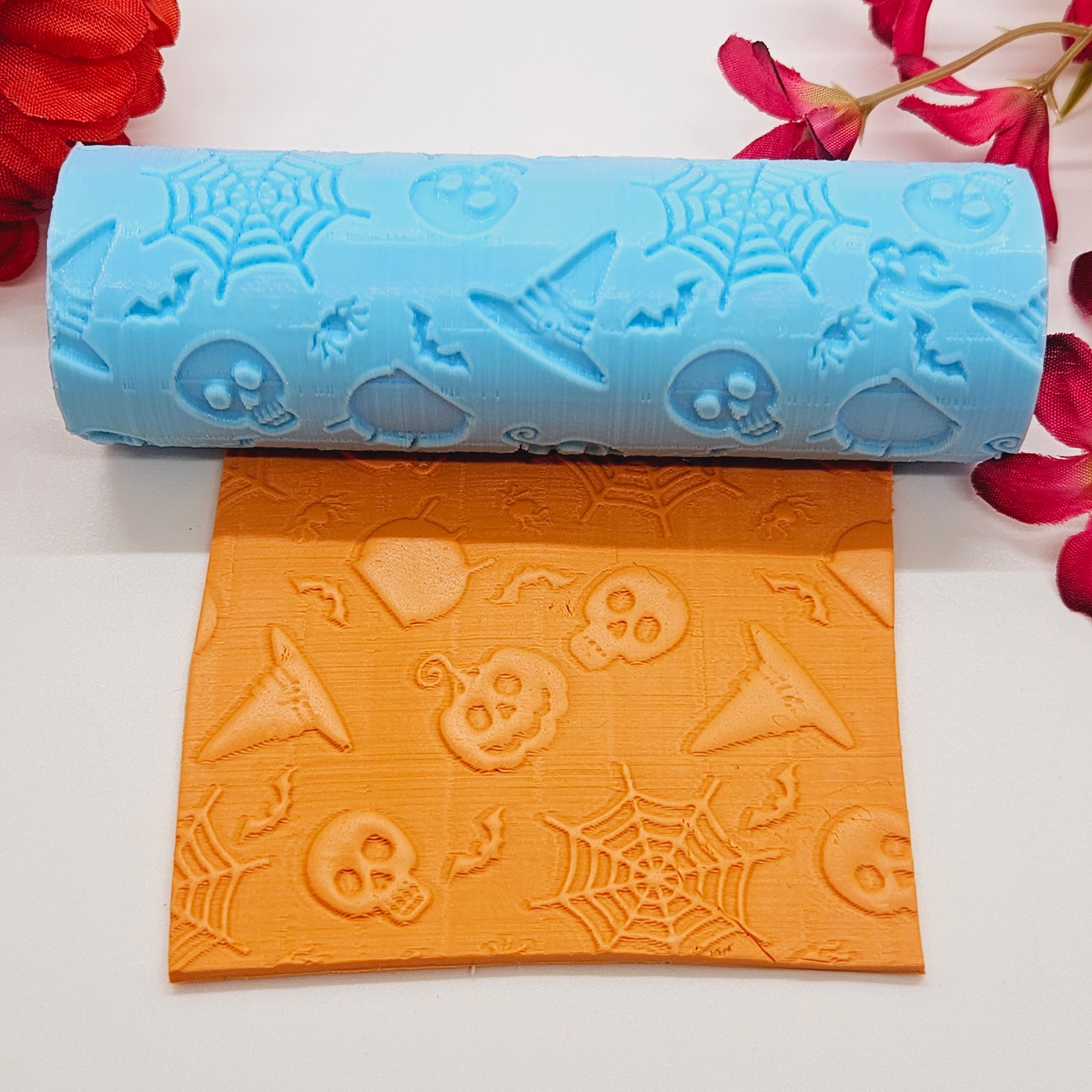 HALLOWEEN ROLLER Style 2 / deboss texture roller / fondant / polymer clay cutters / jewelry making