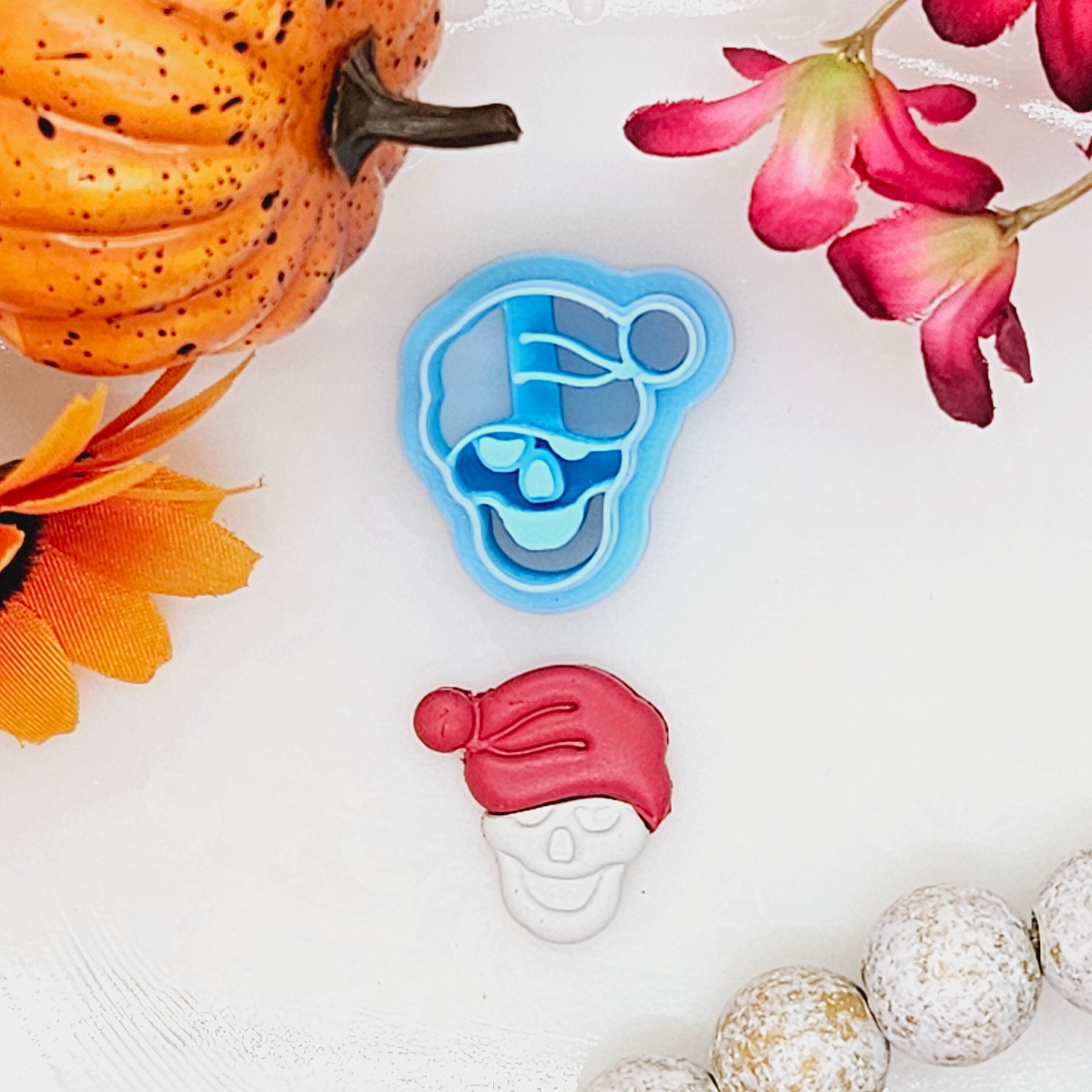 SANTA hat SKULL polymer clay cutter for jewelry making and fondant cake deorating