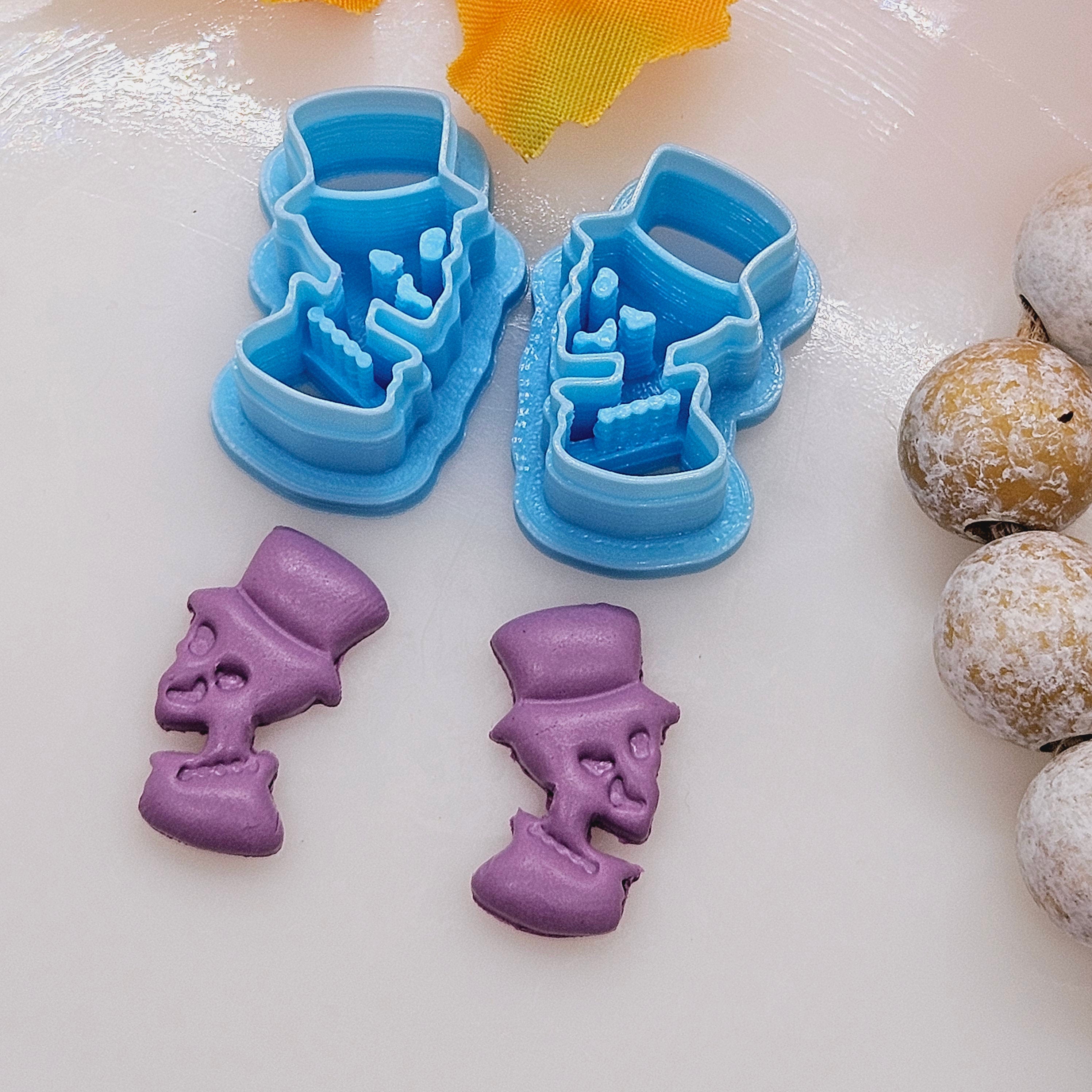 TOPHAT SKULLS / polymer clay cutter / fondant / jewelry making