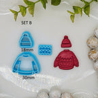 BEANIE SWEATER and Stamp Set / sharp polymer clay cutter / fondant cutter / jewelry making