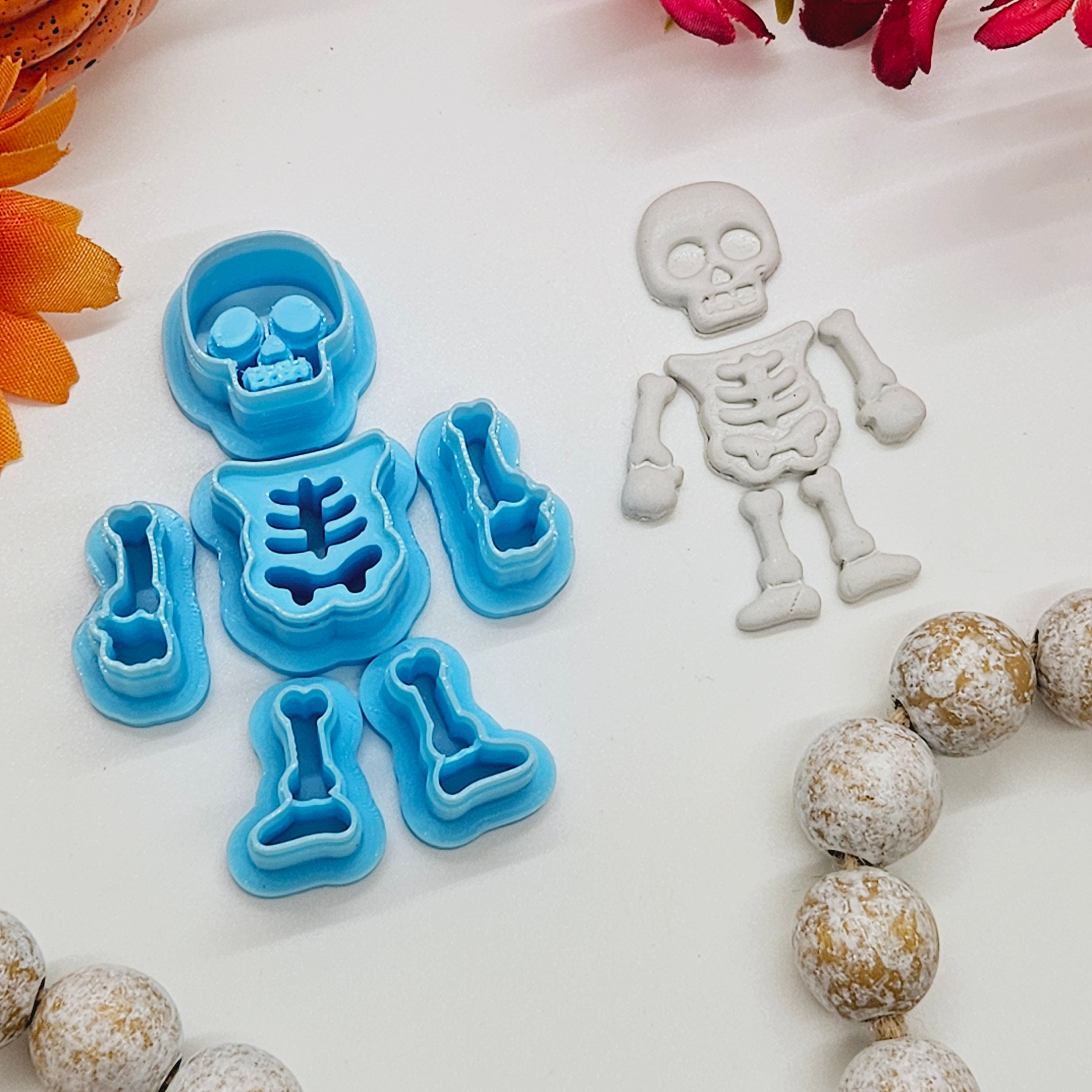 SKELETON 6 piece SET / polymer clay cutter / fondant / jewelry making