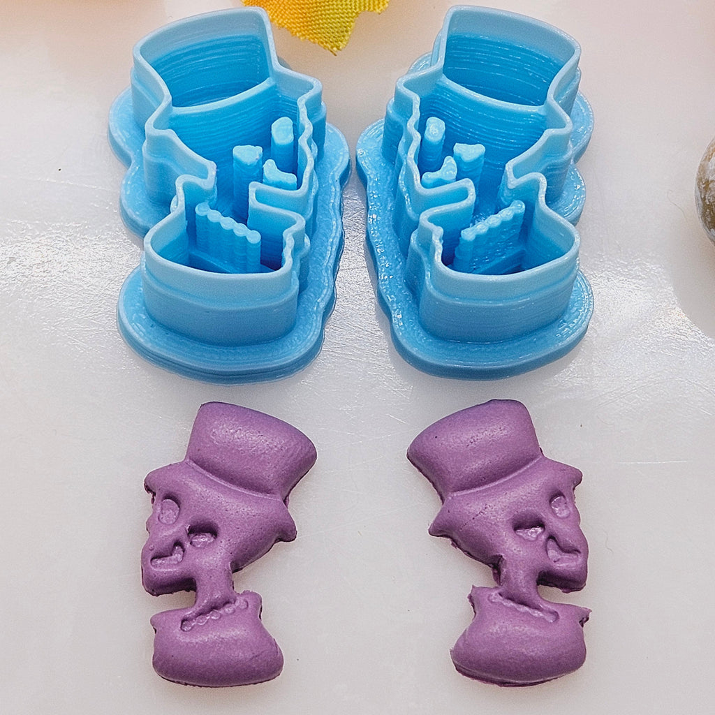 TOPHAT SKULLS / polymer clay cutter / fondant / jewelry making