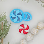 PUFFY PEPPERMINT set / polymer clay cutter / jewelry making /fondant cake decorating