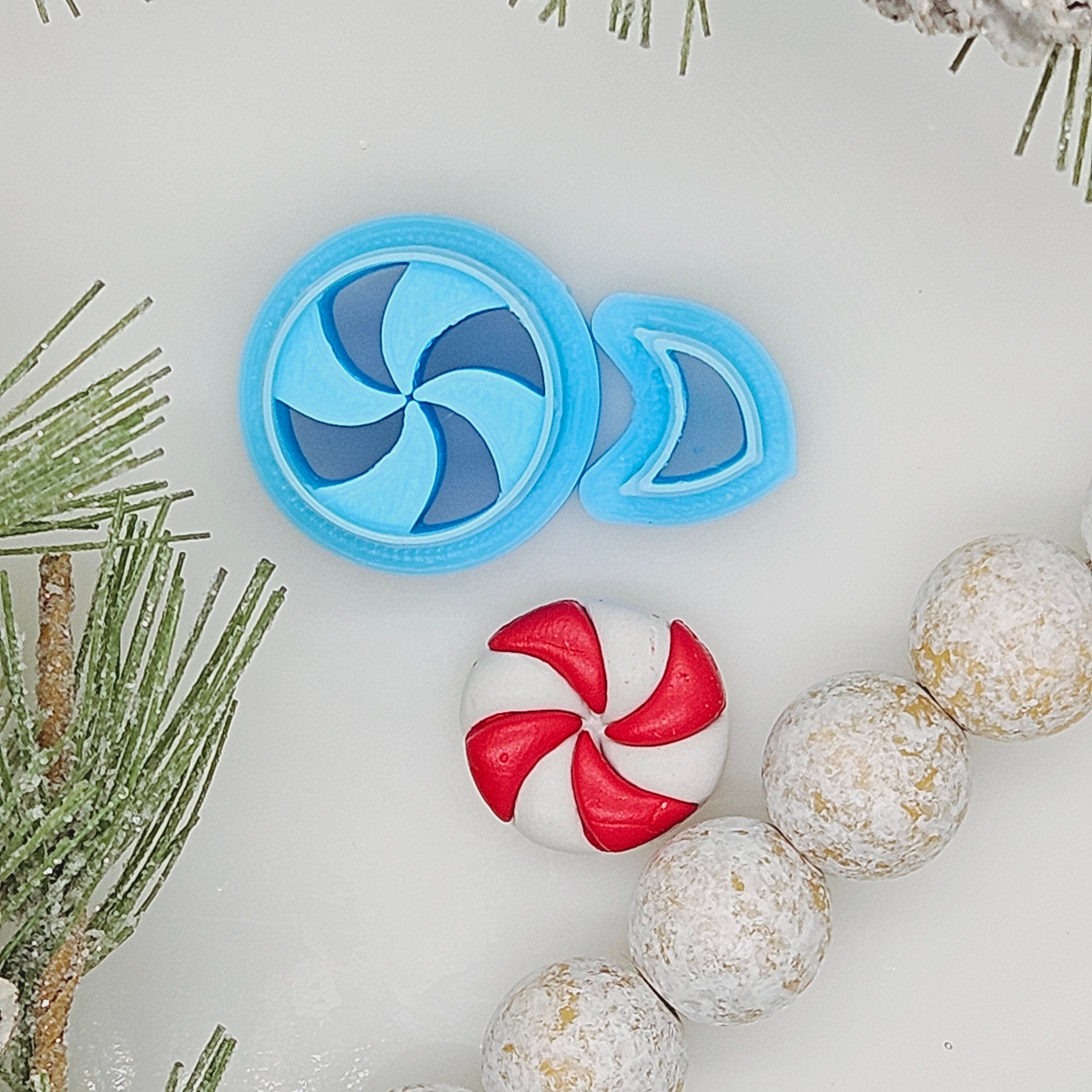 PUFFY PEPPERMINT set / polymer clay cutter / jewelry making /fondant cake decorating